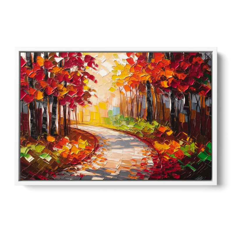 Ashland Autumn Forest Front - White Canvas Wall Art