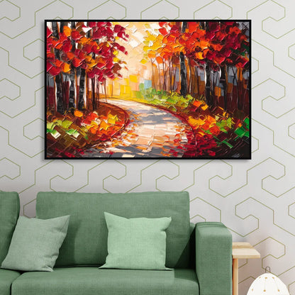 Ashland Autumn Forest Living Room - Black Canvas Wall Art