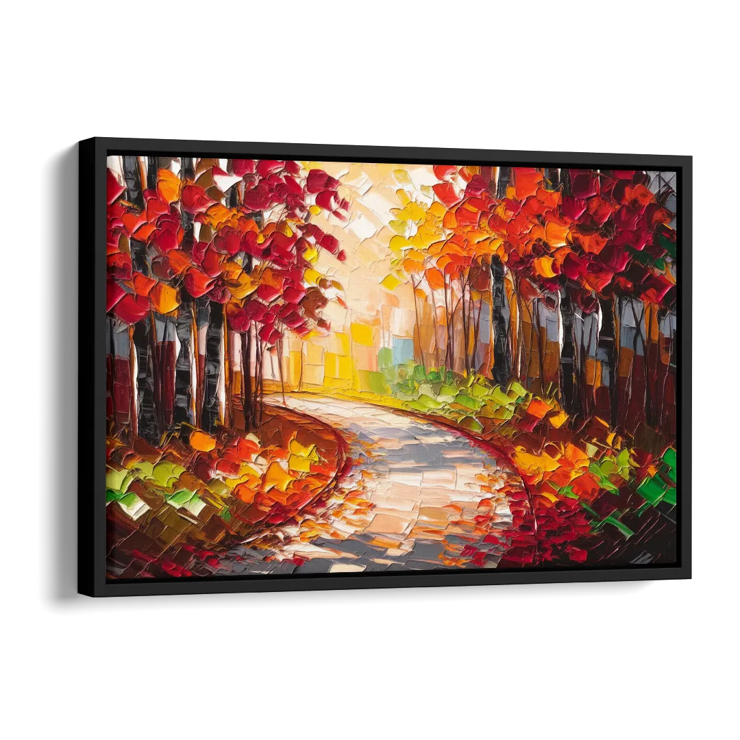Ashland Autumn Forest Side - Black Canvas Wall Art