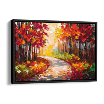 Ashland Autumn Forest Side - Black Canvas Wall Art