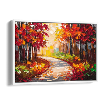 Ashland Autumn Forest Side - White Canvas Wall Art