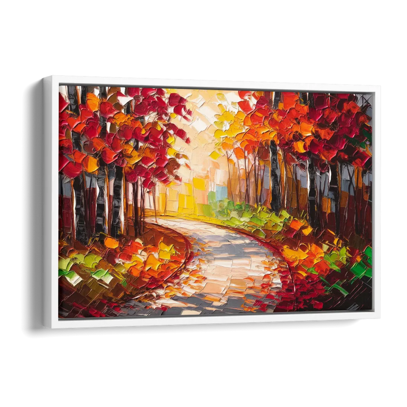 Ashland Autumn Forest Side - White Canvas Wall Art
