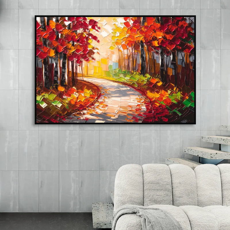 Ashland Autumn Forest Sitting Room - Black Canvas Wall Art