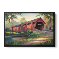 Ashland Covered Bridge - Black Framed Canvas Wall Art - Front