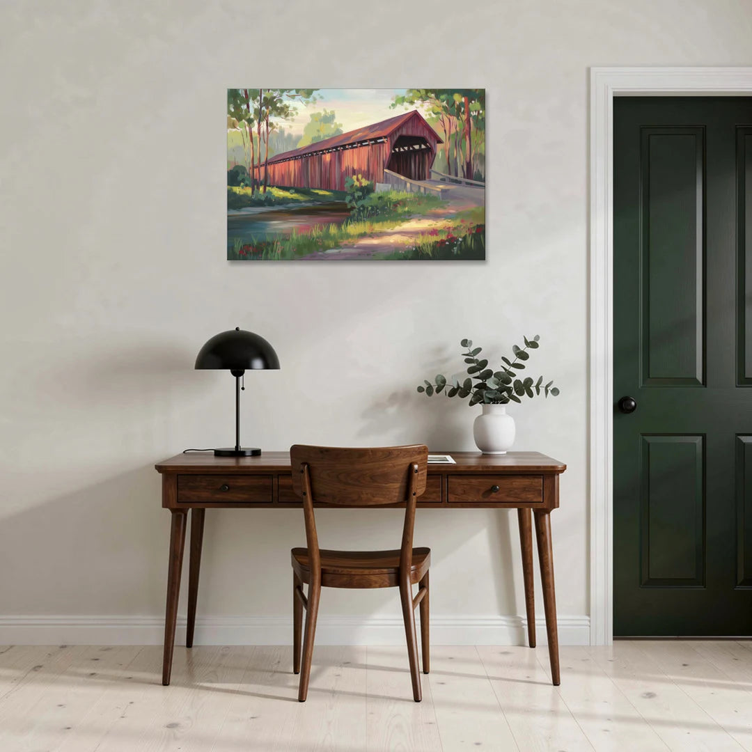 Ashland Covered Bridge - Canvas Wall Art - Office - 36x24