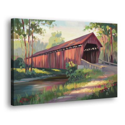 Ashland Covered Bridge - Canvas Wall Art - Side