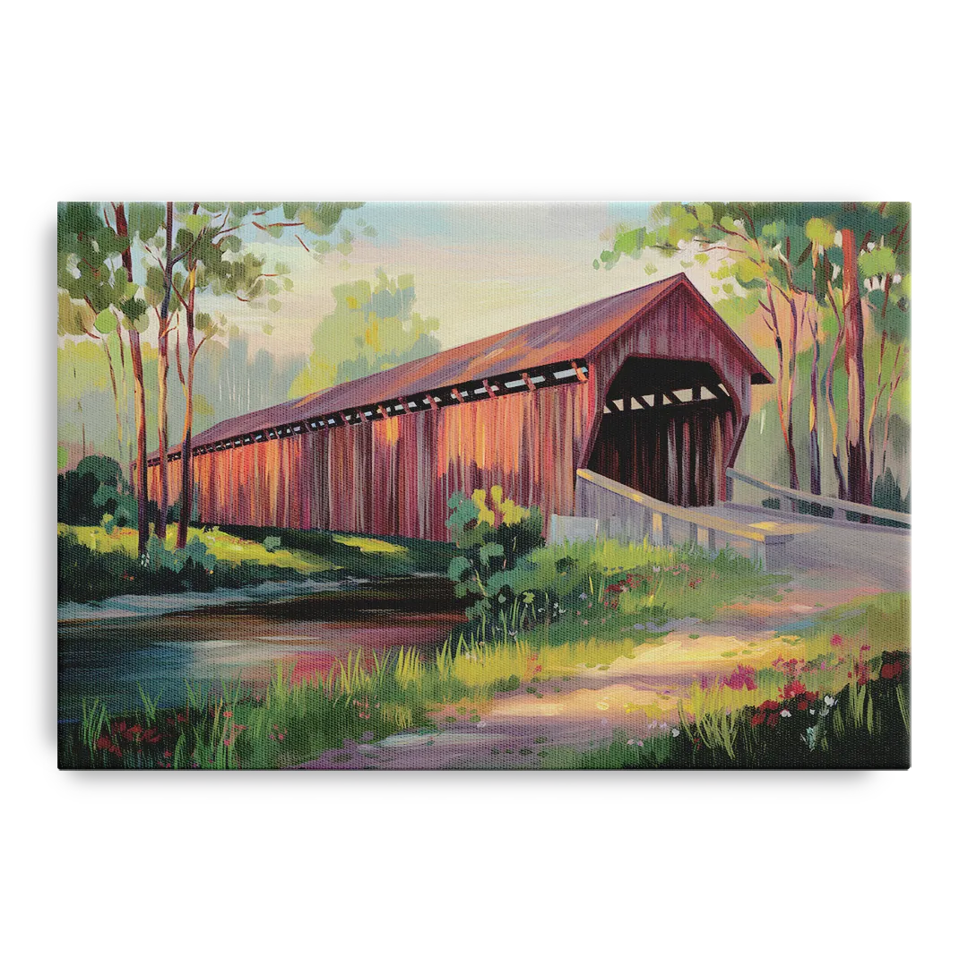 Ashland Covered Bridge Front - Canvas Wall Art