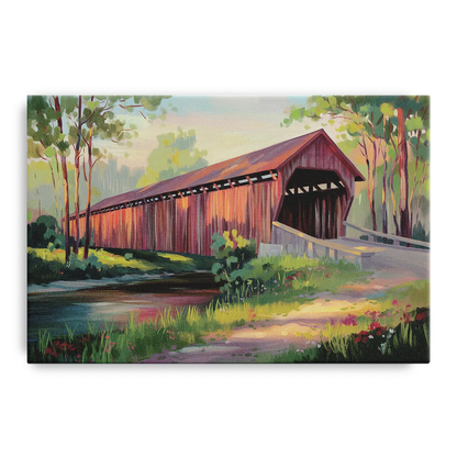 Ashland Covered Bridge Front - Canvas Wall Art