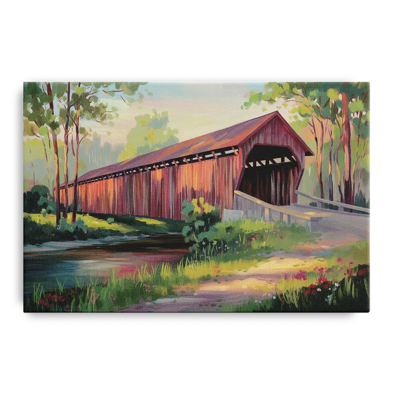 Ashland Covered Bridge Front - Canvas Wall Art