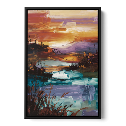 Ashland Evening Glow - Black Framed Canvas Wall Art - Front