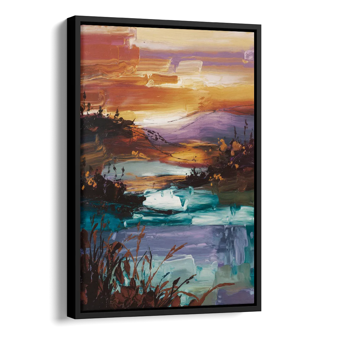 Ashland Evening Glow Side - Black Canvas Wall Art