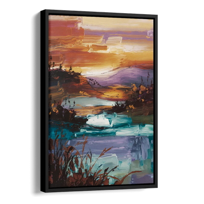 Ashland Evening Glow Side - Black Canvas Wall Art