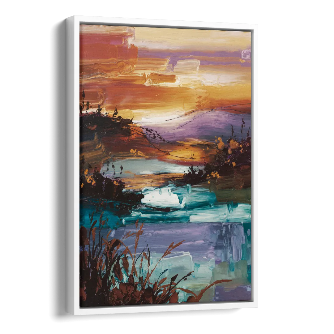 Ashland Evening Glow Side - White Canvas Wall Art