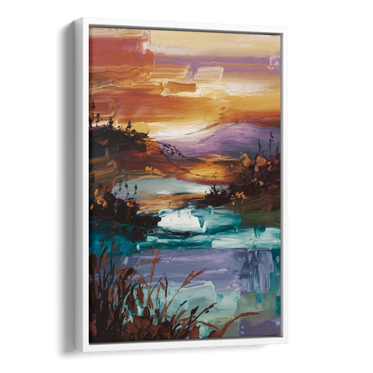 Ashland Evening Glow Side - White Canvas Wall Art