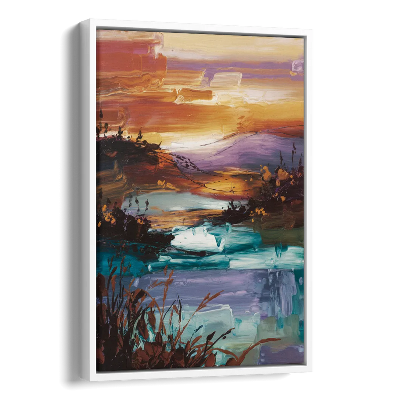 Ashland Evening Glow Side - White Canvas Wall Art