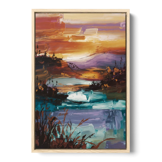 Ashland Evening Glow - Oak Framed Canvas Wall Art - Front