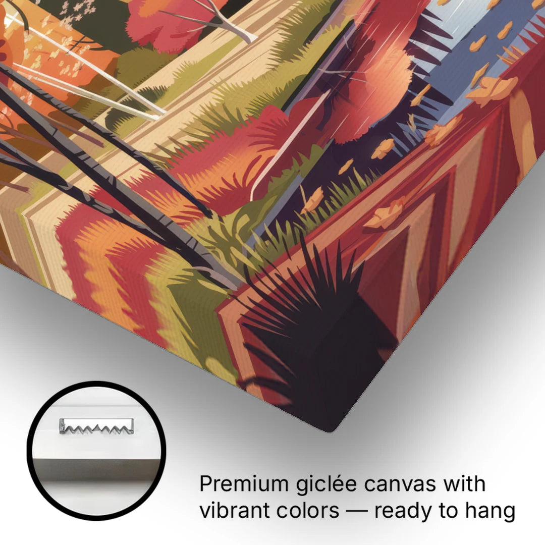 Ashland Fall Foliage - Canvas Wall Art - Gallery Wrap Corner