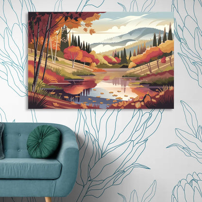 Ashland Fall Foliage Sitting Room - Canvas Wall Art