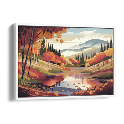 Ashland Fall Foliage Side - White Canvas Wall Art