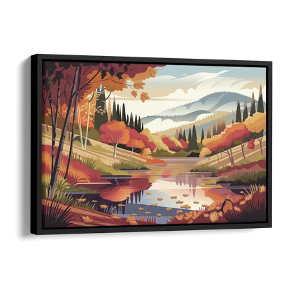 Ashland Fall Foliage Side - Black Canvas Wall Art