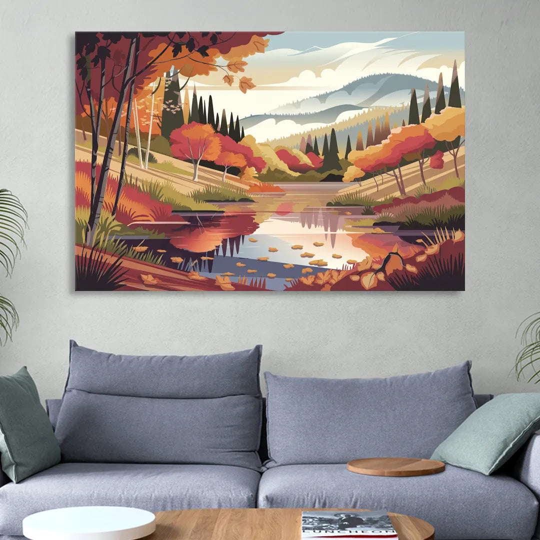 Ashland Fall Foliage Living Room - Canvas Wall Art