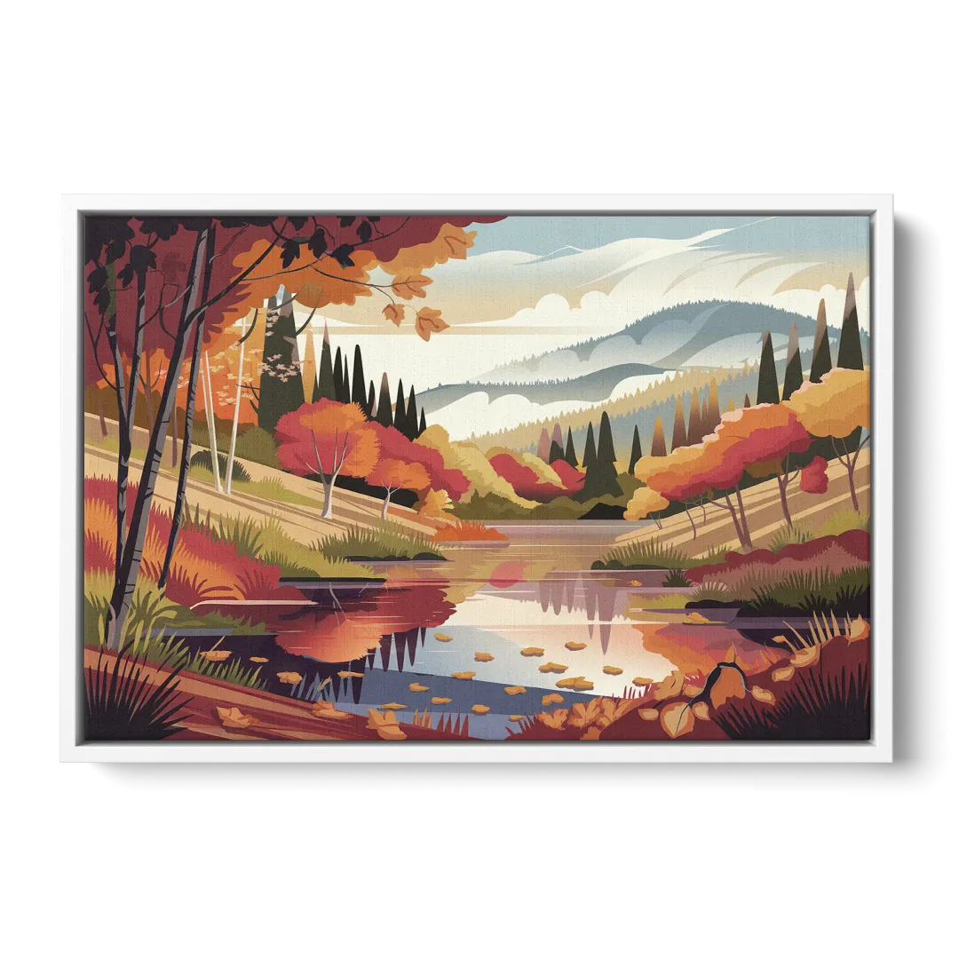 Ashland Fall Foliage Front - White Canvas Wall Art