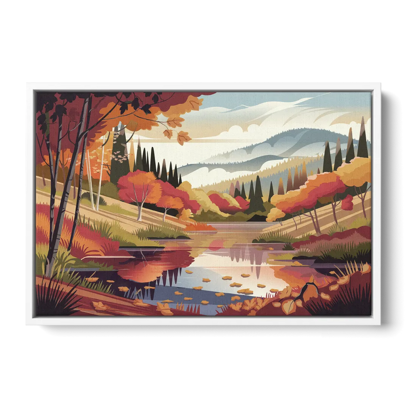 Ashland Fall Foliage Front - White Canvas Wall Art