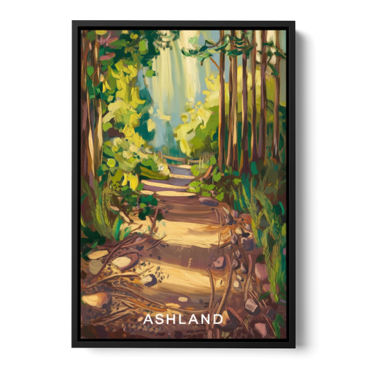 Ashland Hiking Paths - Black Framed Canvas Wall Art - Front