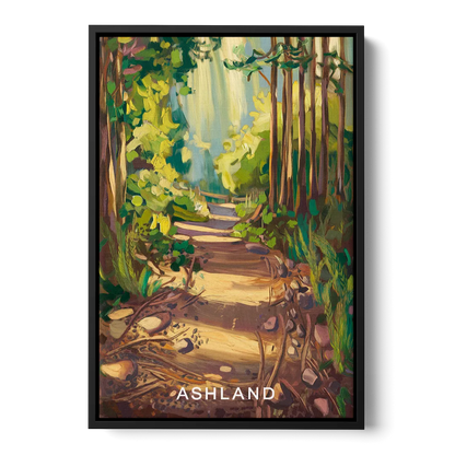 Ashland Hiking Paths Front - Black Canvas Wall Art