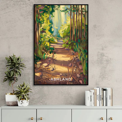 Ashland Hiking Paths Sitting Room - Black Canvas Wall Art