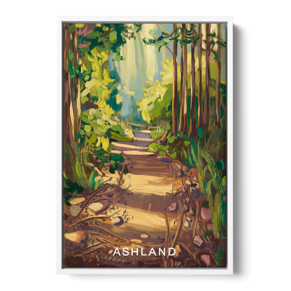 Ashland Hiking Paths Front - White Canvas Wall Art