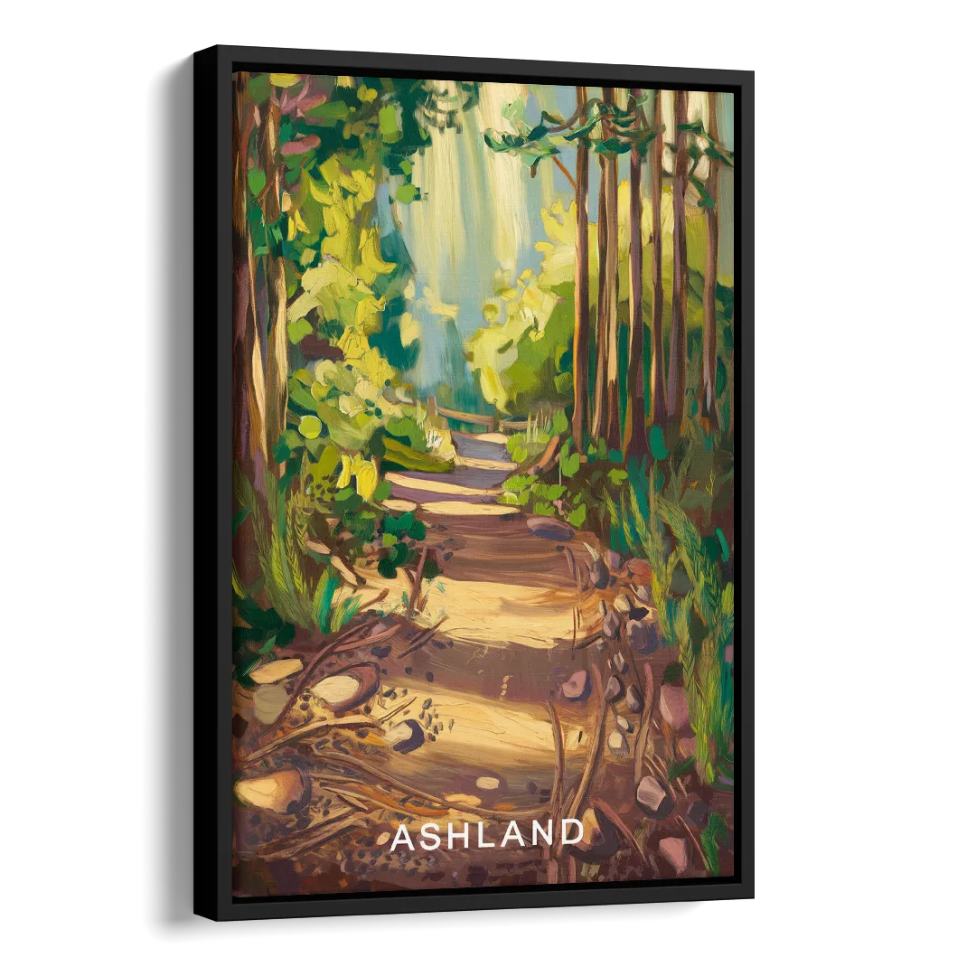 Ashland Hiking Paths Side - Black Canvas Wall Art