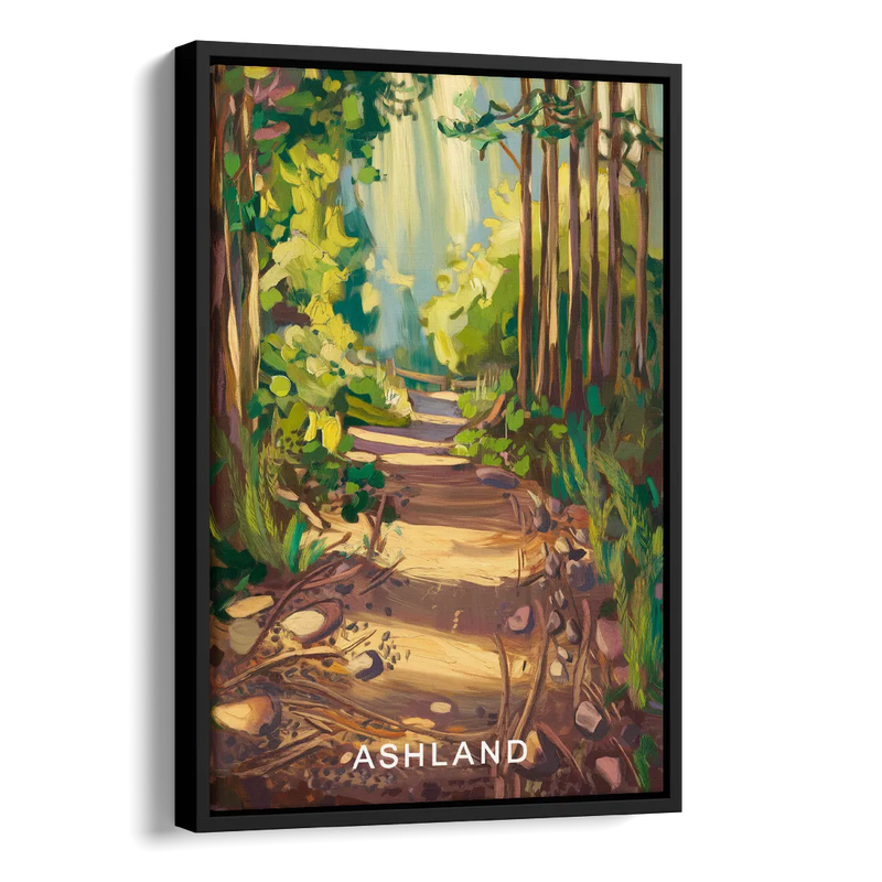 Ashland Hiking Paths Side - Black Canvas Wall Art