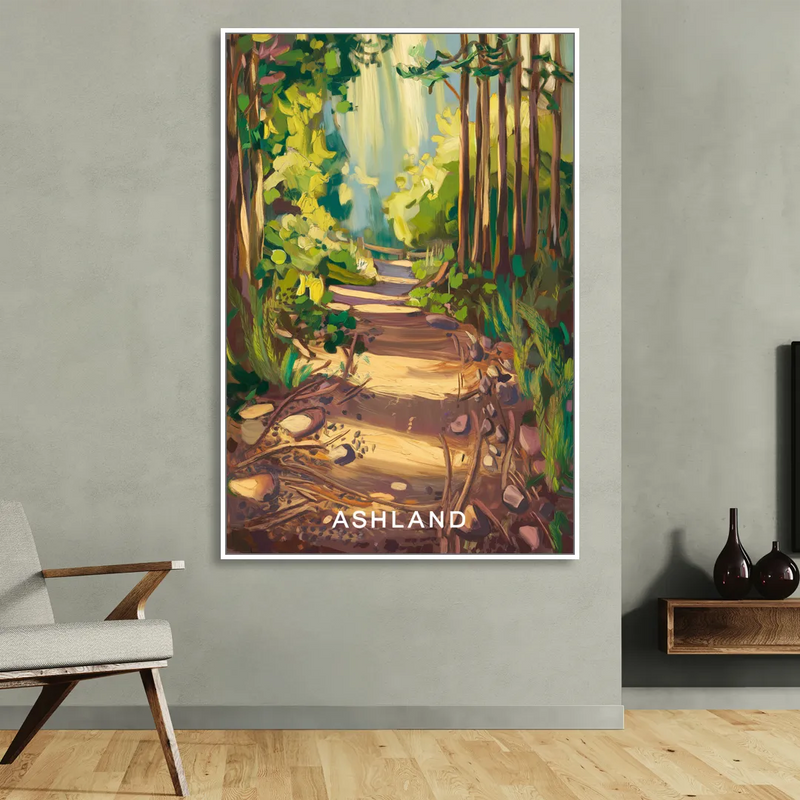 Ashland Hiking Paths Living Room - White Canvas Wall Art