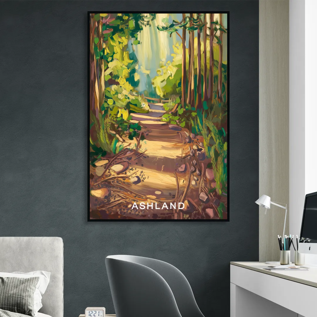 Ashland Hiking Paths Living Room - Black Canvas Wall Art