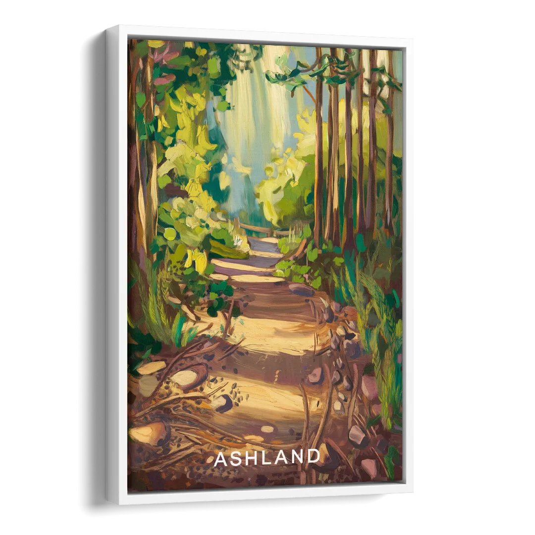 Ashland Hiking Paths Side - White Canvas Wall Art
