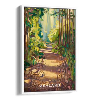 Ashland Hiking Paths Side - White Canvas Wall Art