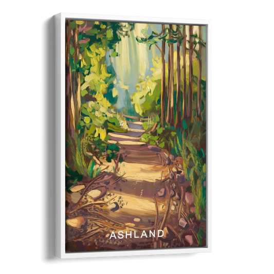 Ashland Hiking Paths Side - White Canvas Wall Art