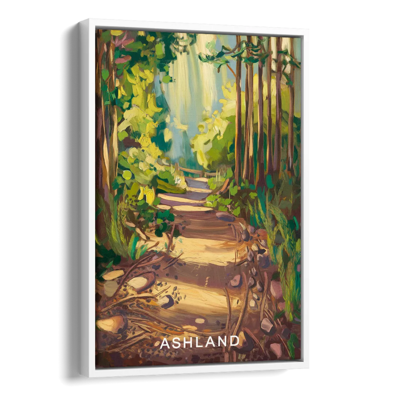 Ashland Hiking Paths Side - White Canvas Wall Art