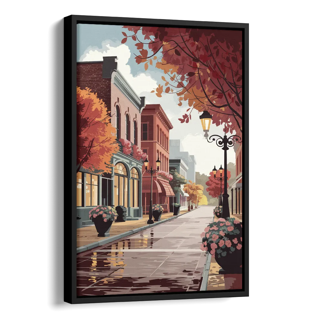 Ashland Historic Downtown Side - Black Canvas Wall Art