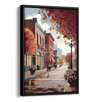 Ashland Historic Downtown Side - Black Canvas Wall Art