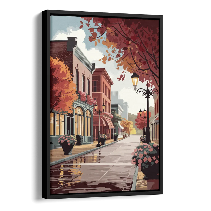 Ashland Historic Downtown Side - Black Canvas Wall Art