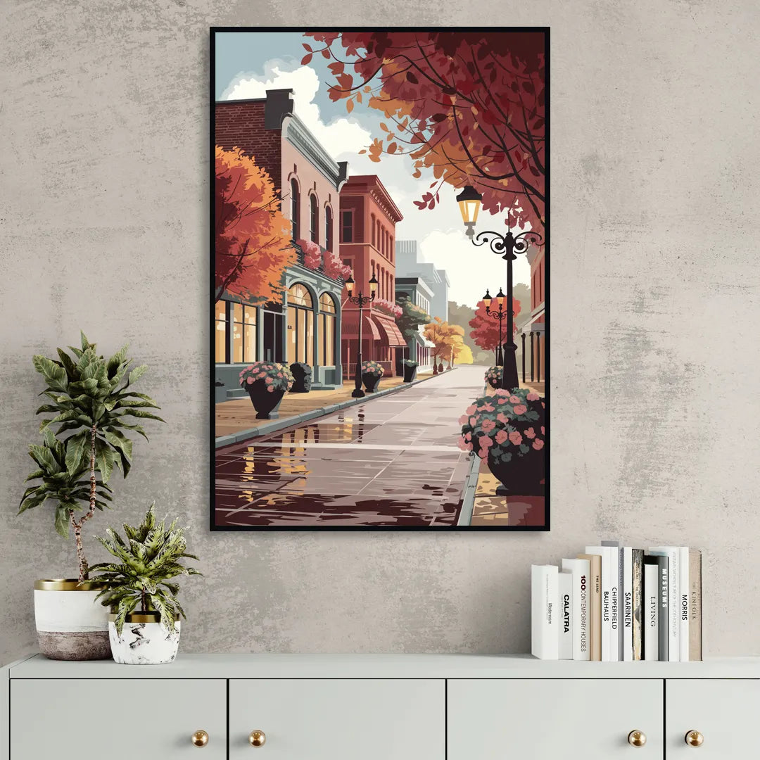 Ashland Historic Downtown Living Room - Black Canvas Wall Art