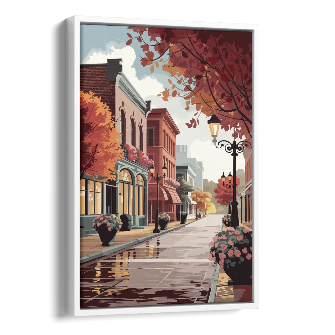 Ashland Historic Downtown Side - White Canvas Wall Art