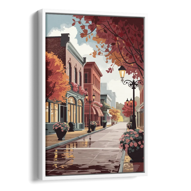 Ashland Historic Downtown Side - White Canvas Wall Art