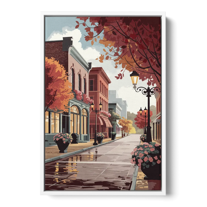 Ashland Historic Downtown Front - White Canvas Wall Art