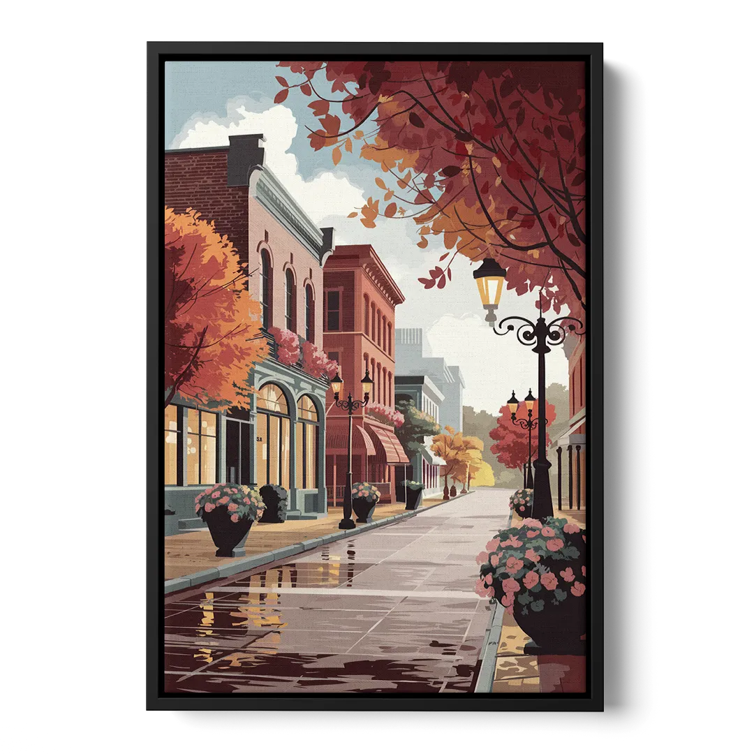 Ashland Historic Downtown Front - Black Canvas Wall Art