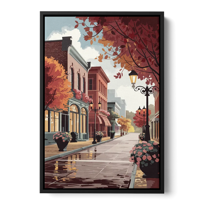 Ashland Historic Downtown Front - Black Canvas Wall Art