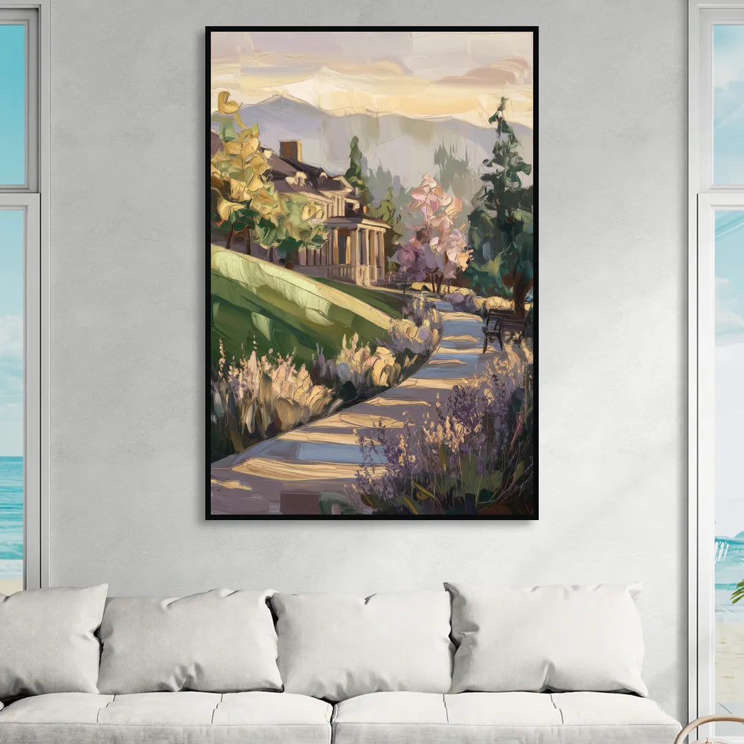 Ashland Historic Landmarks Living Room - Black Canvas Wall Art