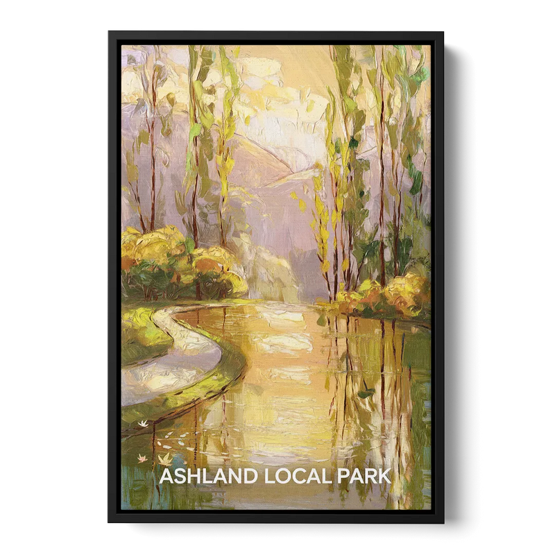 Ashland Local Park Serenity Front - Black Canvas Wall Art
